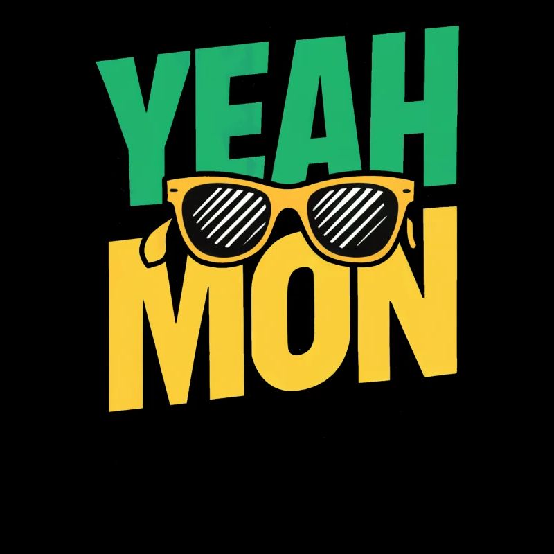 Yeah Mon Jamaican Jamaica Vacation Reggae Retro
