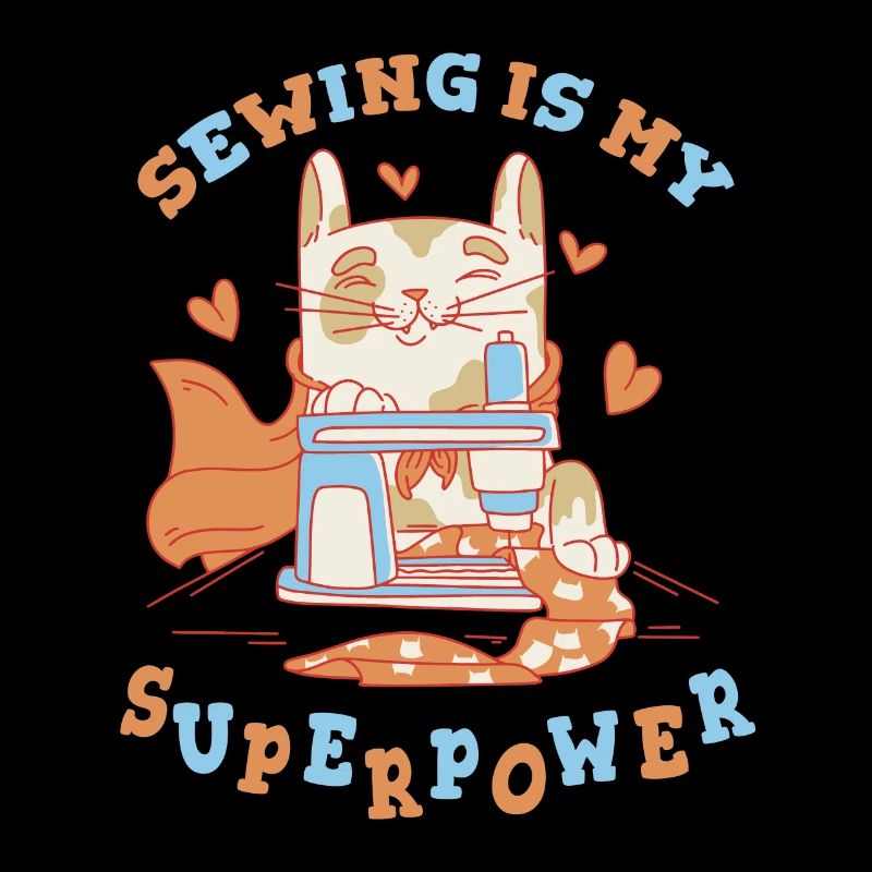Sewing Cat Sewing Machine Sewing Is My Superpower