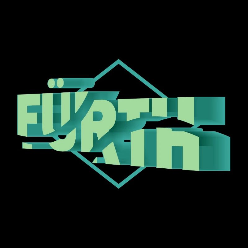 Fuerth Germany City 3D Font Skyline