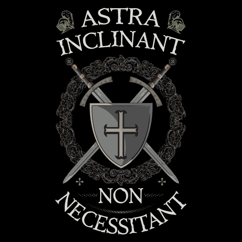 Templar Shield & Swords Astra Inclinant Non Neces