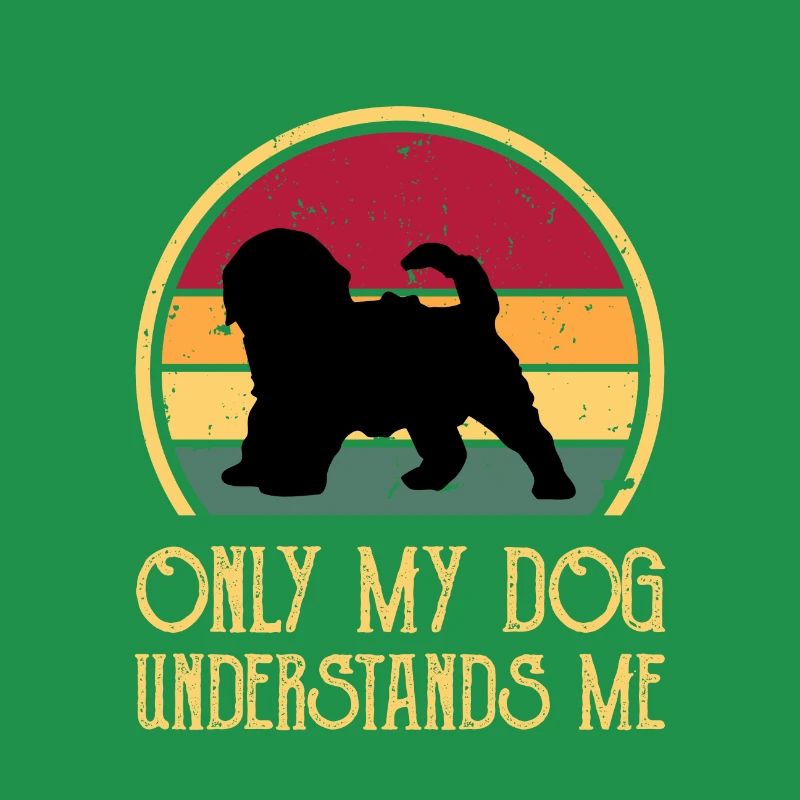 Cockapoo Dog Lover Silhouette Vintage Sunset