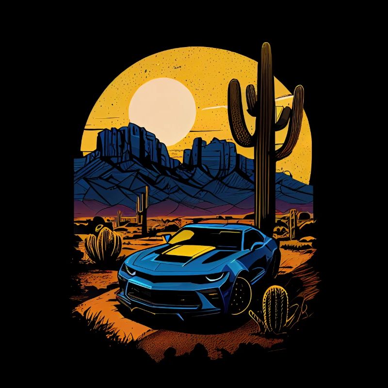 Muscle Car on Desert