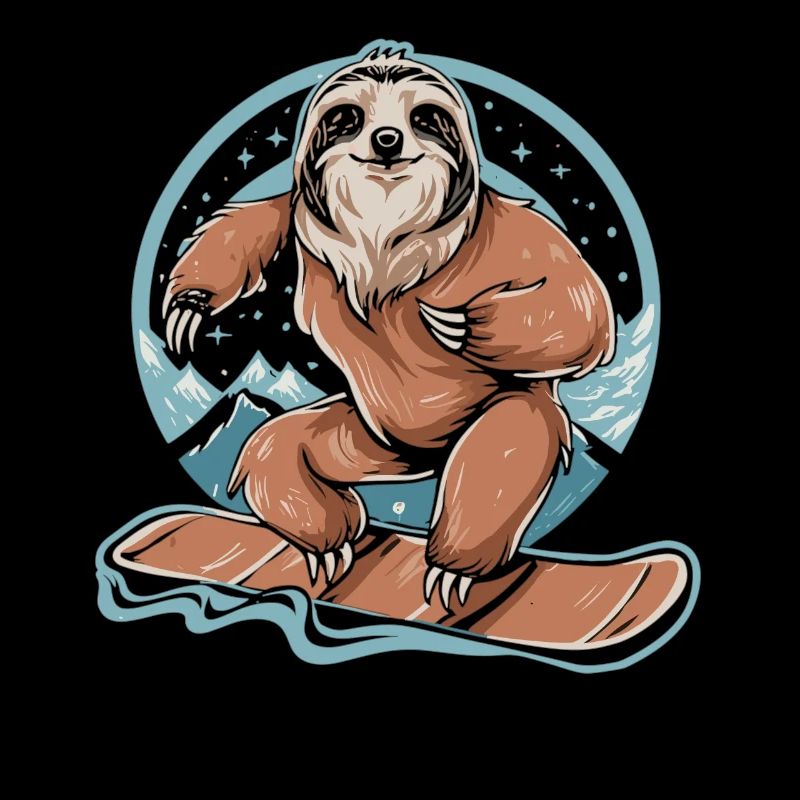 Snowboarding fun with the sloth