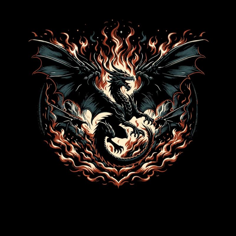 Dragon de feu de la tempête noire