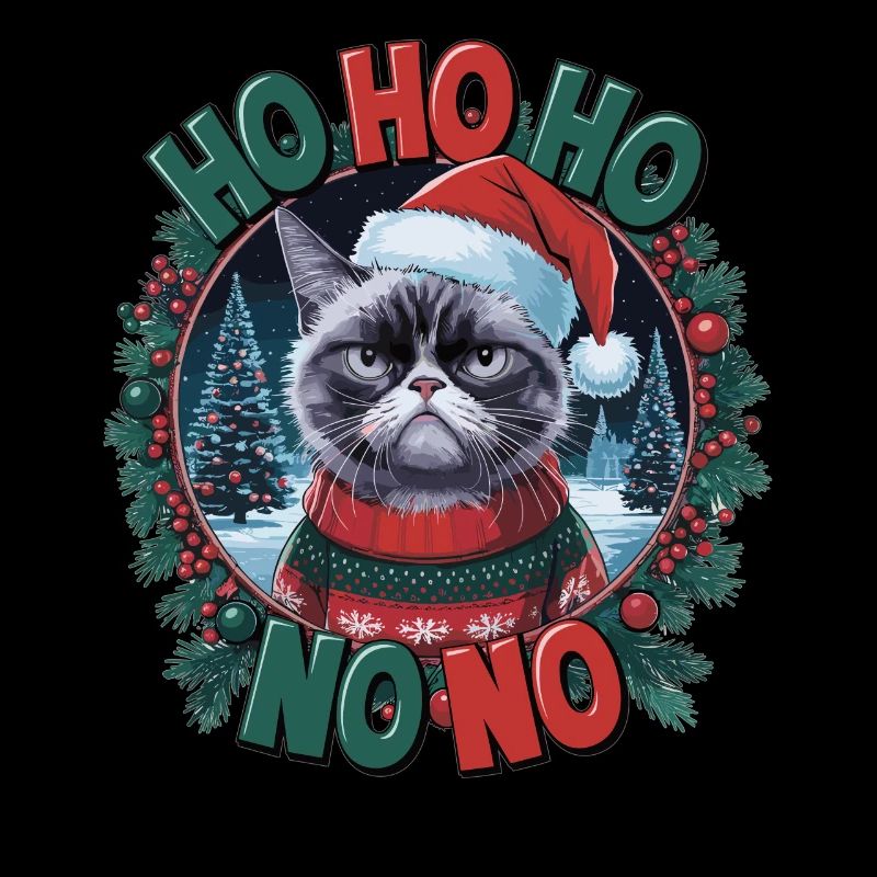 Lustige Katze im Weihnachtspullover – Geschenkidee