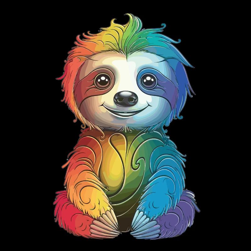 Buntes Regenbogen-Faultier - Geschenk Langschläfer