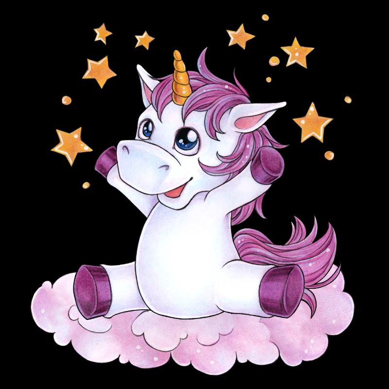 Niedliches Einhorn mit Sternen auf Wolke Geschenk