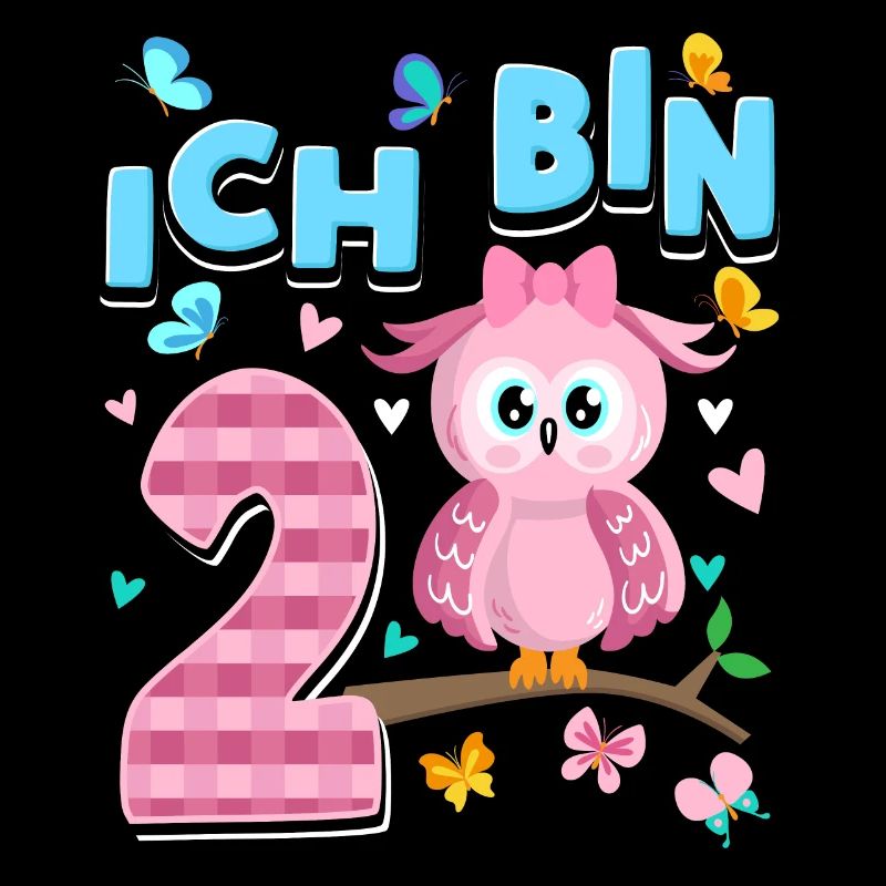 Zweiter Geburtstag Mädchen 2 Jahre Eule
