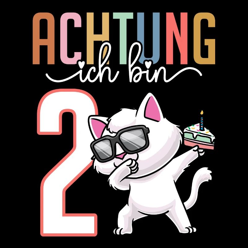 2. Geburtstag Mädchen 2 Jahre Katze