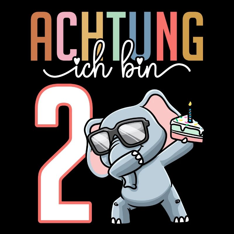 2. Geburtstag Mädchen 2 Jahre Elefant