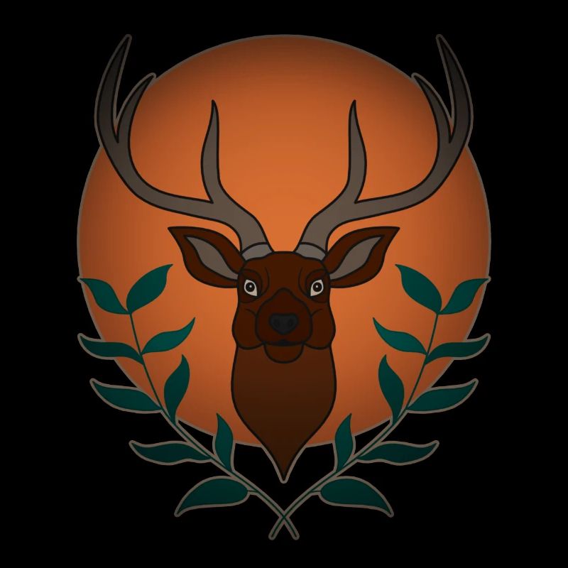 Rothirsch Geweih mit Hirschgeweih