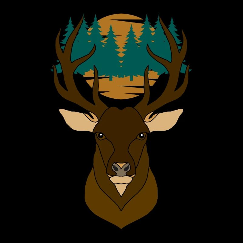 Rothirsch Geweih mit Hirschgeweih