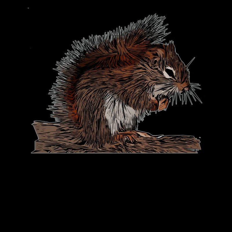 Eichhörnchen Kunst Waldtier Design mit Nagetier