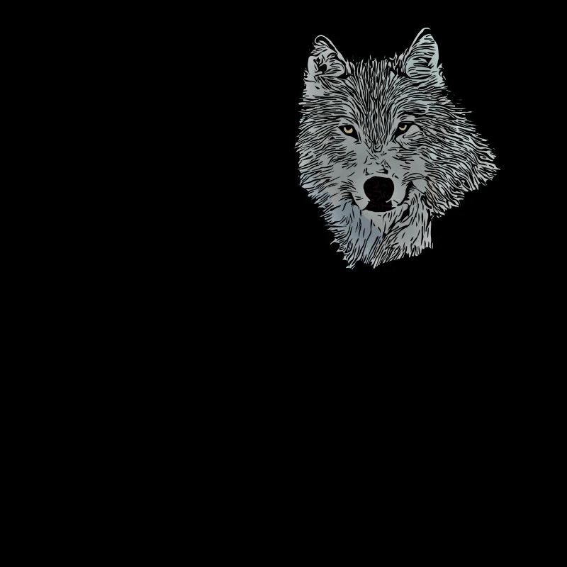 Wolf head wild animal motif print with wolf