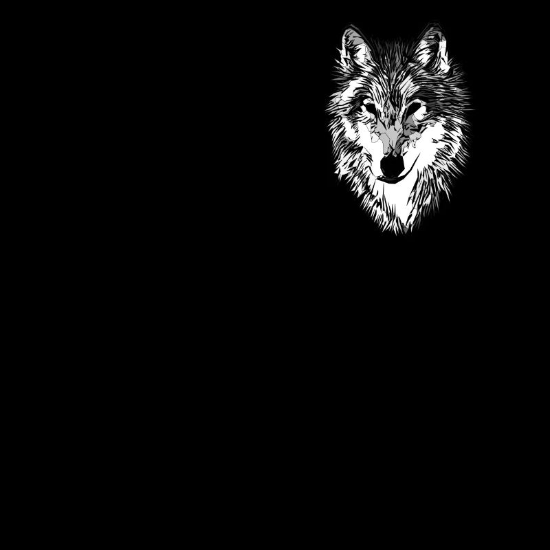 Wolf head wild animal motif print with wolf