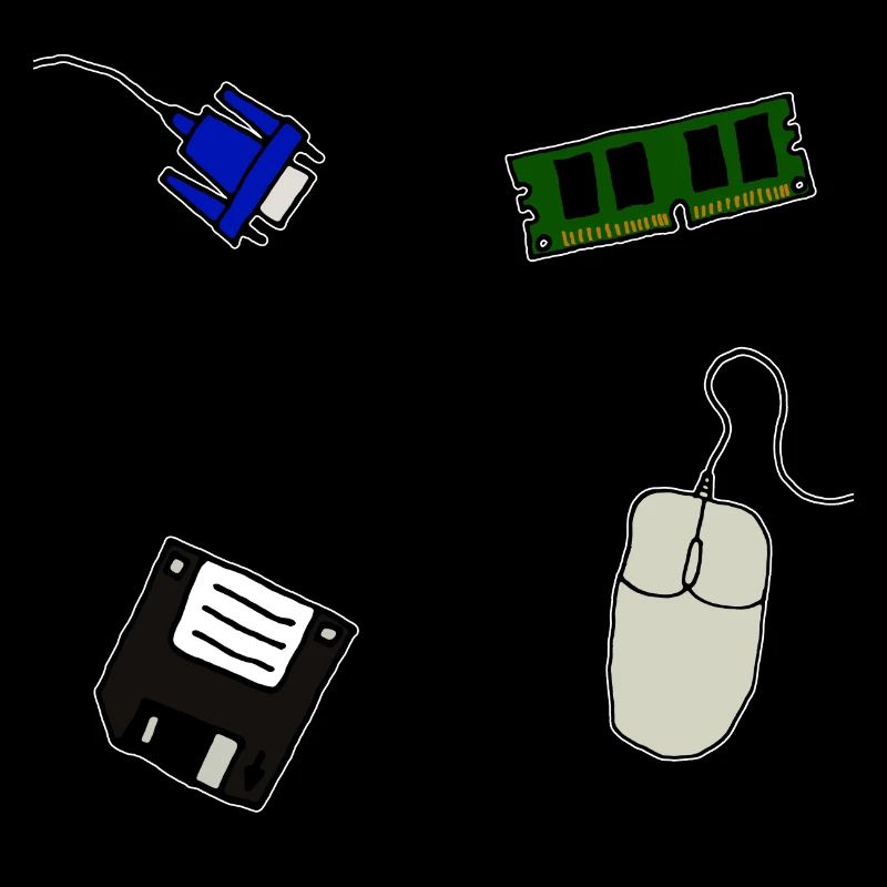 Retro Computer Floppy VGA Mouse Memory