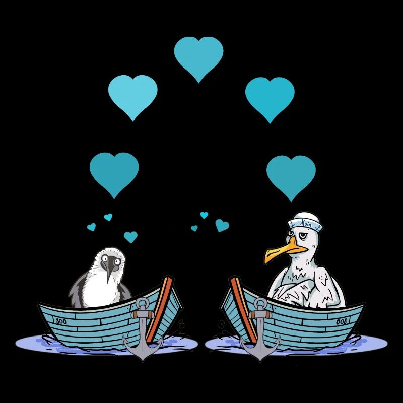 Möwen Möwe Liebe Herz Valentin Seemann Boot