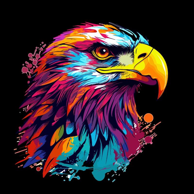 Aigle coloré Pygargue à tête blanche éclaboussure de couleur