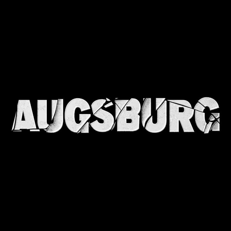 Augsburg Germany City Font Skyline Broken
