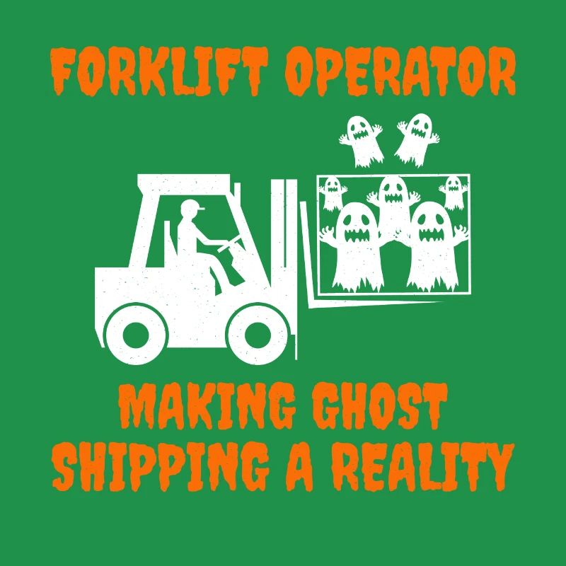 Halloween Ghost Forklift Operator Équipement lourd