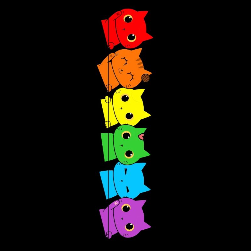 Lustiges LGBT Cat Stack Rainbow Gay Pride Geschenk