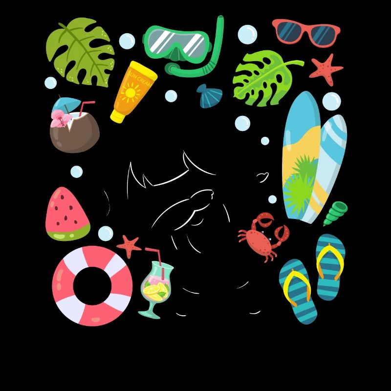 Silhouette Dabbing Boy Summer Time Beach Style