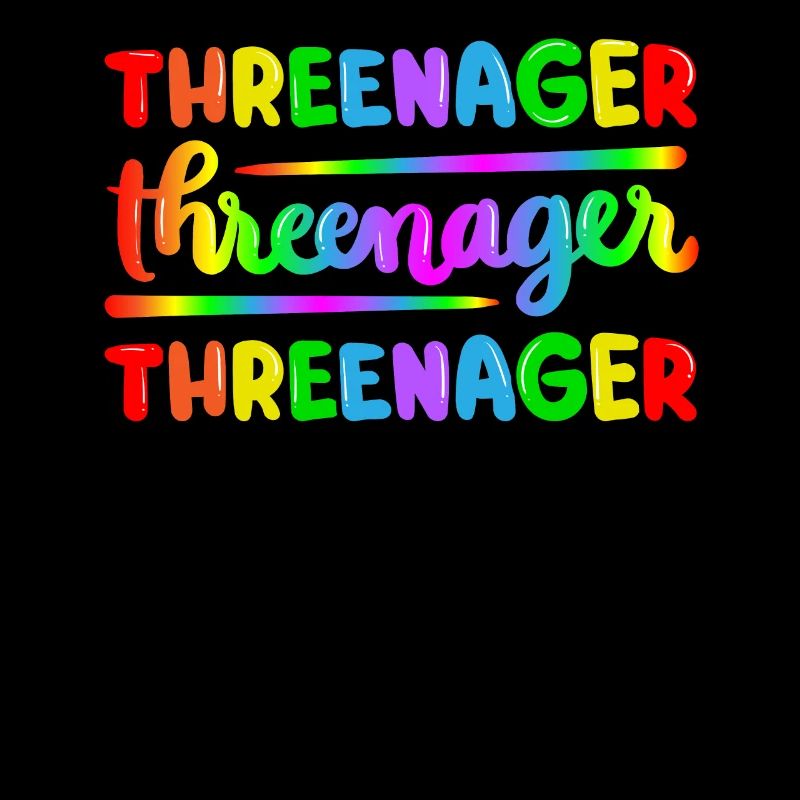 Threenager Kid 3rd Birthday Rainbow Spectrum