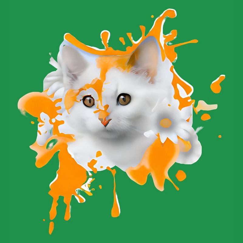 Chat fleuri