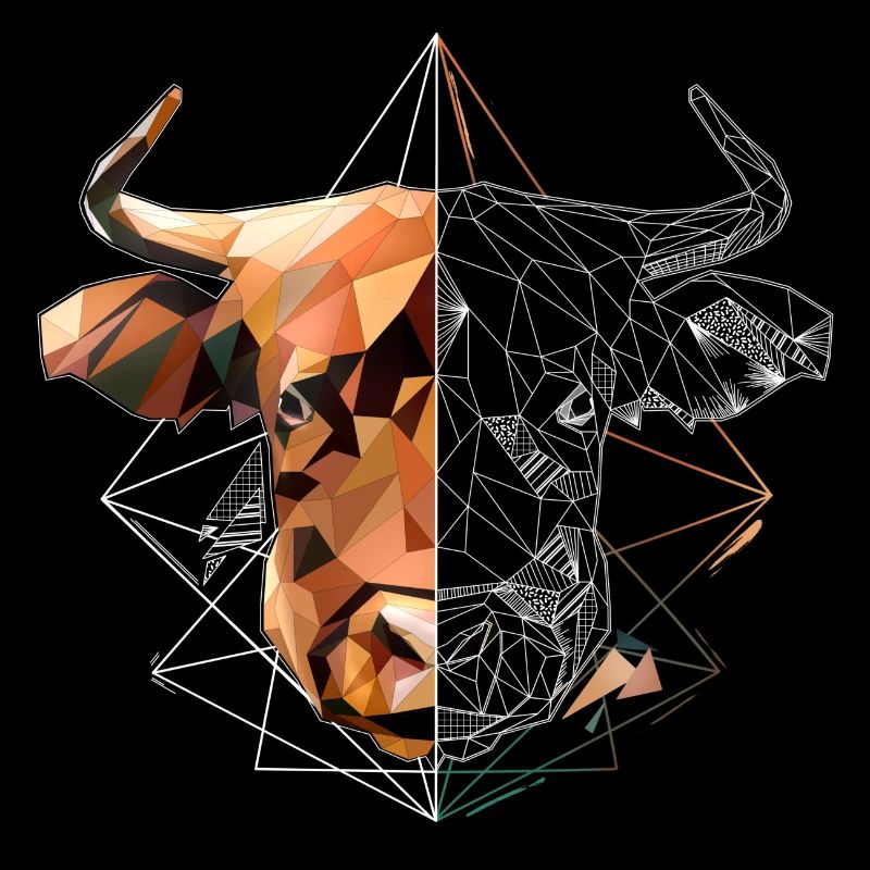 Low Poly Art Highland Beef Cool Polygon Tatouage