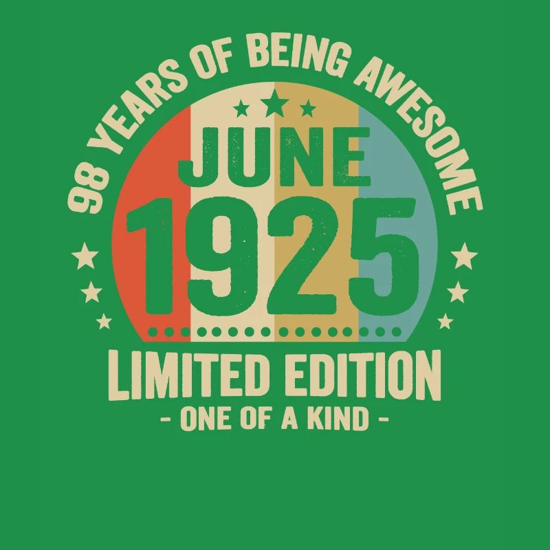 June 1925 98 years anniversary vintage gift idea