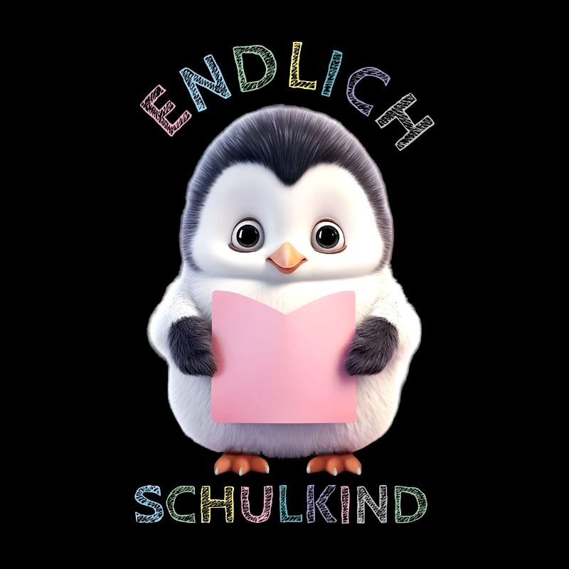 Kleiner Pinguin rosa | Endlich Schulkind