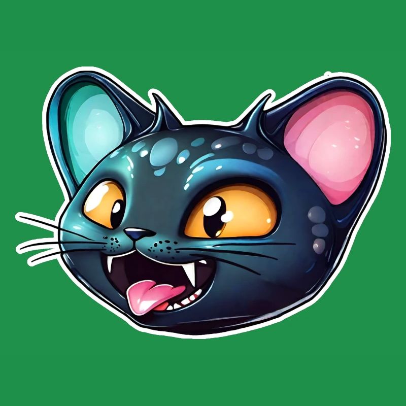 Funny Alien Cat Face