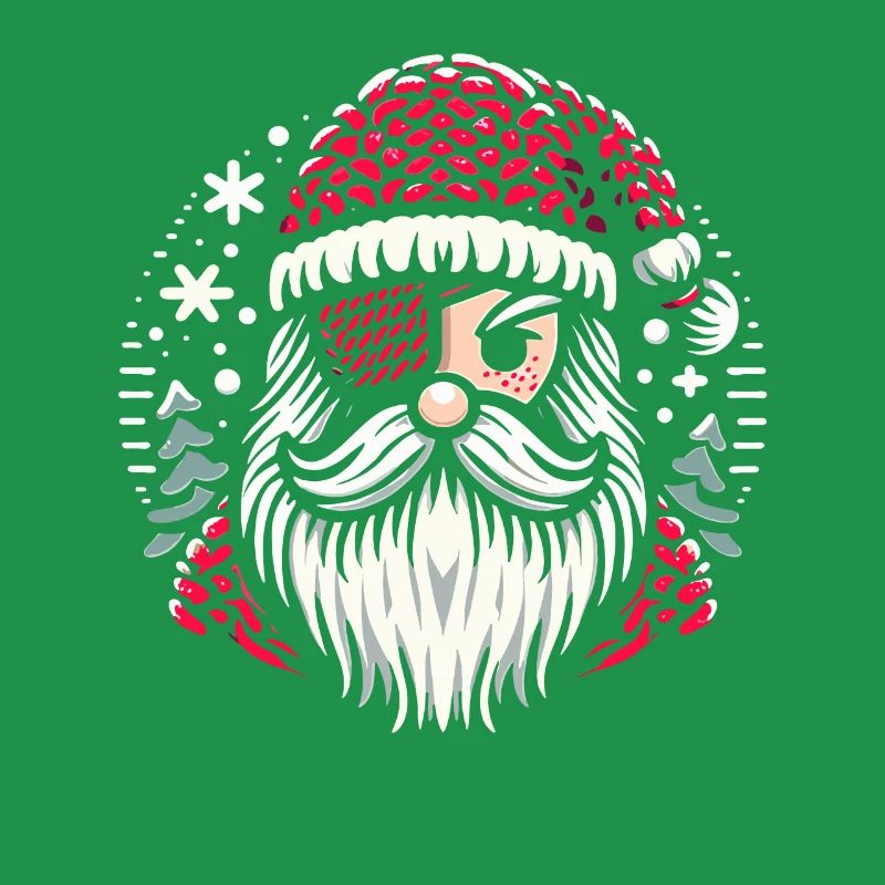 Weihnachtsmann Strickmuster mit Augenklappe