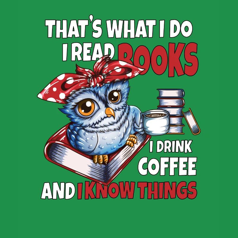 Eule mit heißem Tee Gemütlich ein Buch lesen