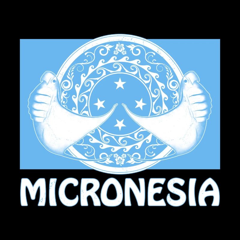 Flagge Mikronesiens und Mantarochen