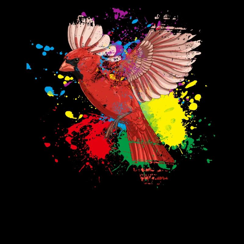 Fying Splash Northern Cardinal Bird