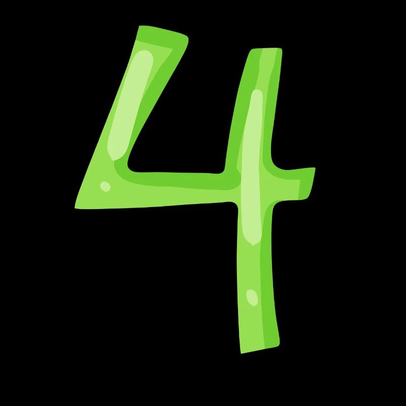 Chiffre 4 Vert
