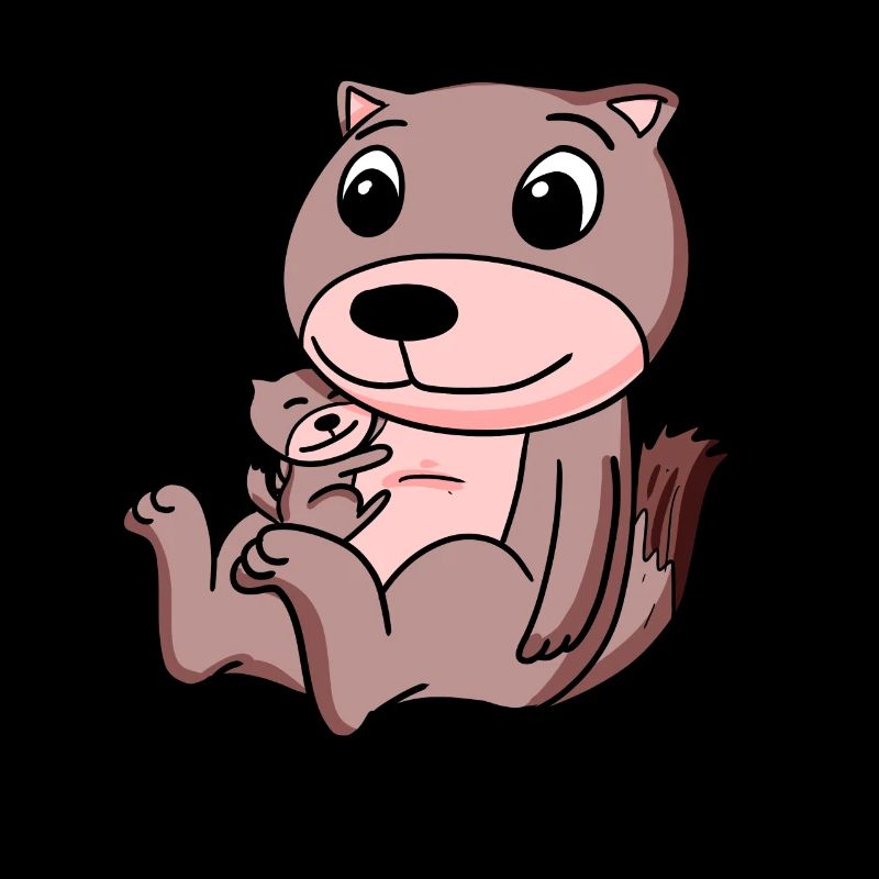 Belette avec bébé belette