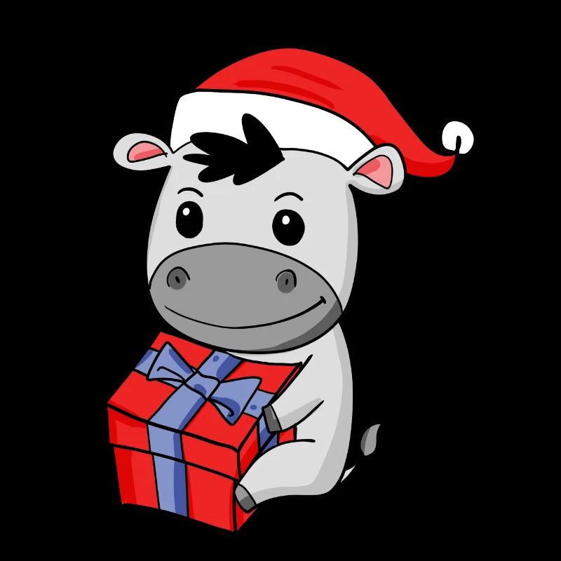 Bébé âne de Noël avec cadeau
