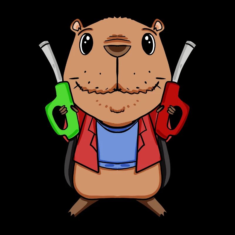 Préposé à la station-service de la station-service Capybara