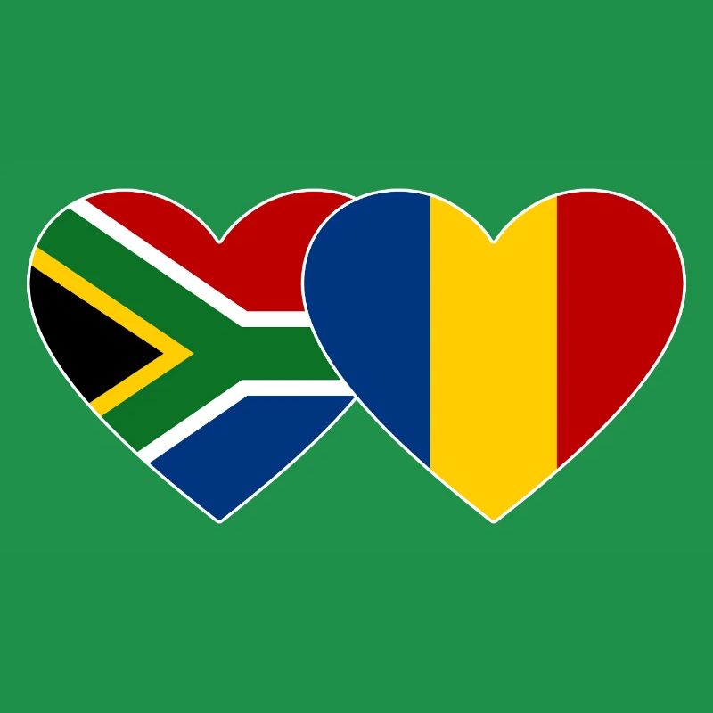 Afrique du Sud Tchad Drapeau Coeur Utilisé