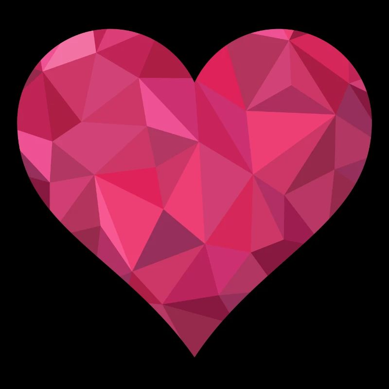 Heart Polygon Love Couples JGA Wedding Symbol Red