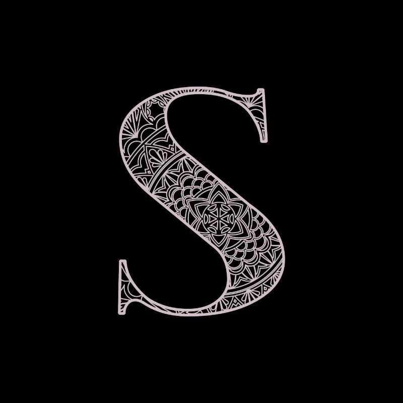 Mandala Monogram Initial in Dusky Pink - Letter S