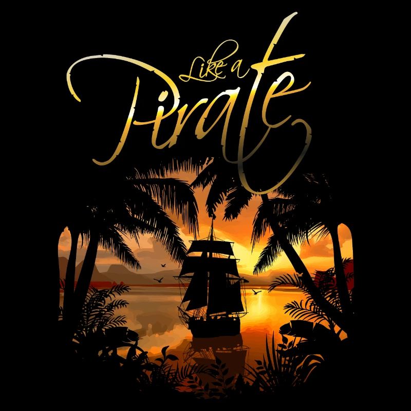 Comme un bateau pirate Palmiers au coucher du soleil