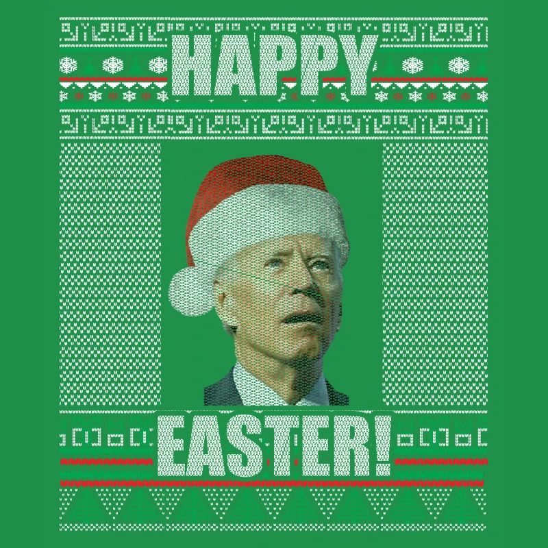 Drôle Biden Pull de Noël moche Joyeuses Pâques