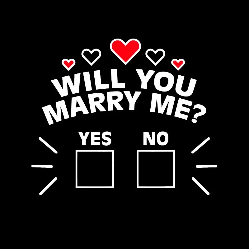 Will You Marry Me Proposal Graphic Wedding Engagem
