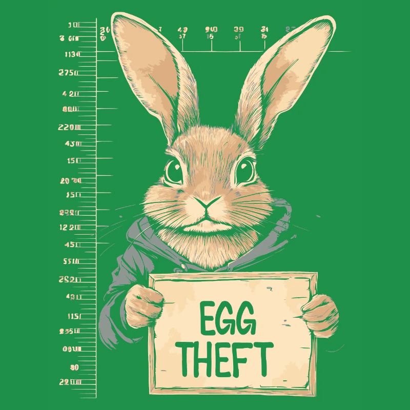 Bunny Egg Thief Easter Bunny Mugshot Police Photo Easter