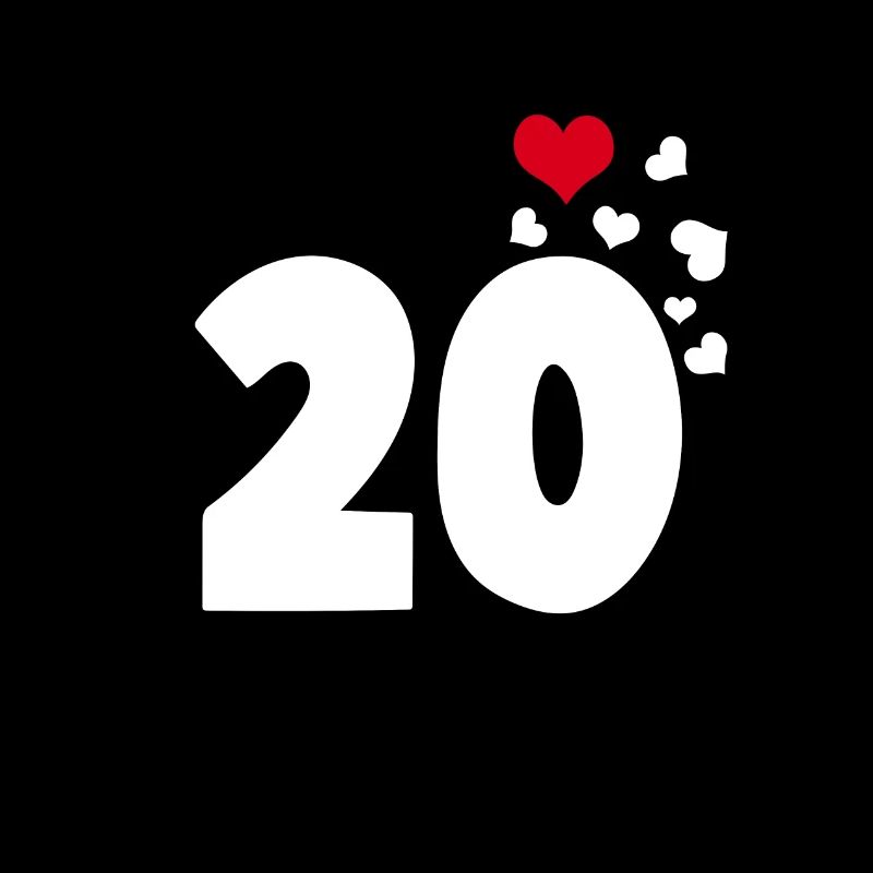 20 hearts 20th birthday