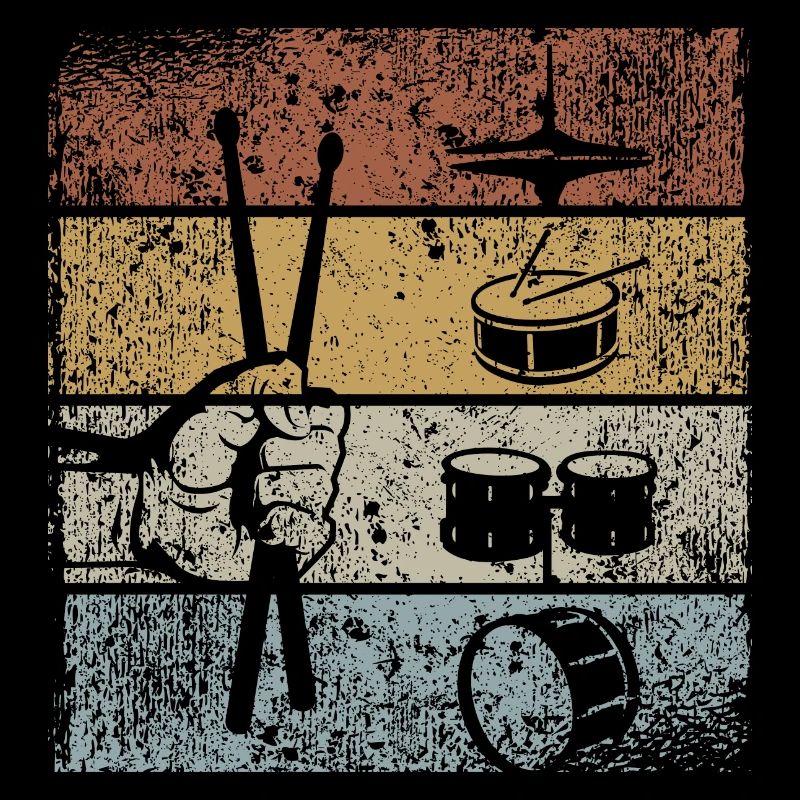 Retro Drummer Drums Drummer Drumsticks