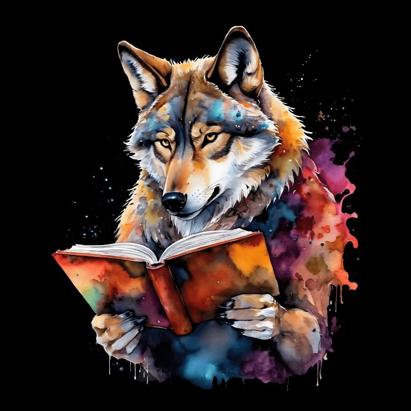 Livre de lecture loup Imprimé de conception animale colorée